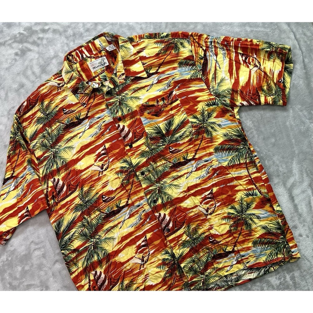 Vintage '90s Original Hawaiian Shirt Monticerutti Men's Size XL Short Sleeve Dad